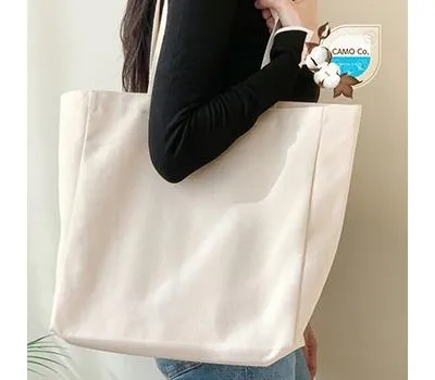 카모 캔버스 M자형 에코백