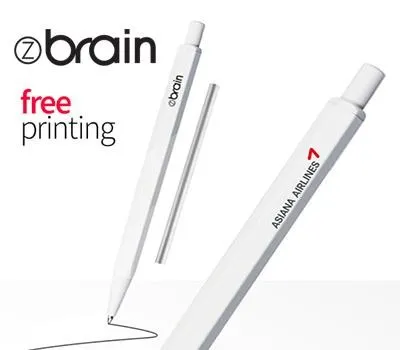 지브레인 심플 컬러로고 육각 금속펜