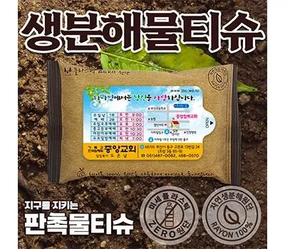 생분해 전도용 물티슈 10,15,20매