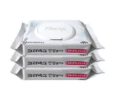 크리넥스 안심 물티슈 캡형 60매