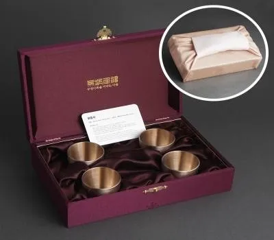 우리 방짜유기 술잔4P 고급겹보자기포장